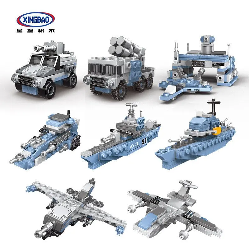 Military Army Series 8 In 1Uss Missouri Battle Ship Model Building Blocks 43Cm/Length Gifts For Childs Collection Value Diy Toys 1
