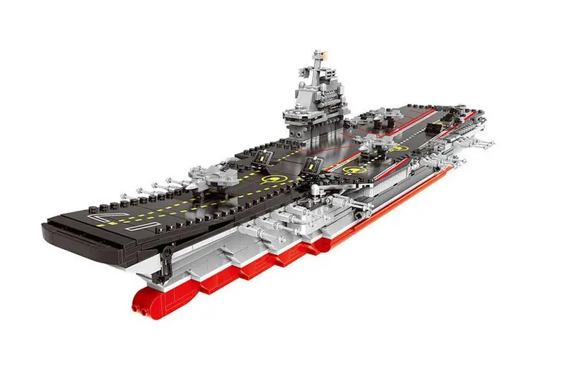 Military The Aircraft Battle Large Ship Building Blocks Model Educational Warship Bricks Toys Gift For Children 1