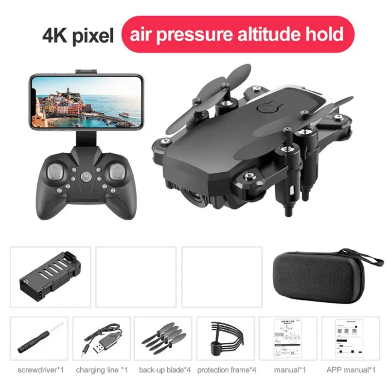 Mini Camera Rc Foldable Drone With 4K Wifi Camera Fpv Selfie Helicopter Altitude Hold Quadcopter Profesional Drones Kids Toys 16