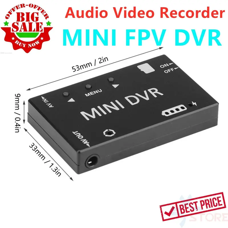 Mini Fpv Dvr Module Ntsc/Pal Switchable Built-In Battery Video Audio Fpv Recorder For Rc Models Racing Fpv Drone 1