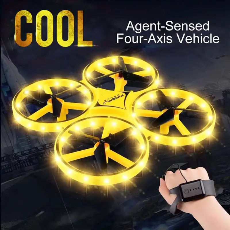 Mini Quadcopter Induction Drone Smart Watch Remote Sensing Gesture Rc Aircraft Ufo Somatosensory Noctilucent Interaction Rc Toy 1