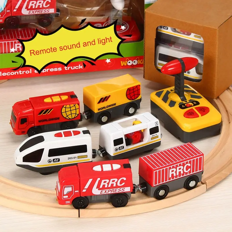 Mini Rc Car Remote Control Rc Electric Small Train Toys Set Small Trains Toy Connected With Wooden Railway Track Interesting Toy 1