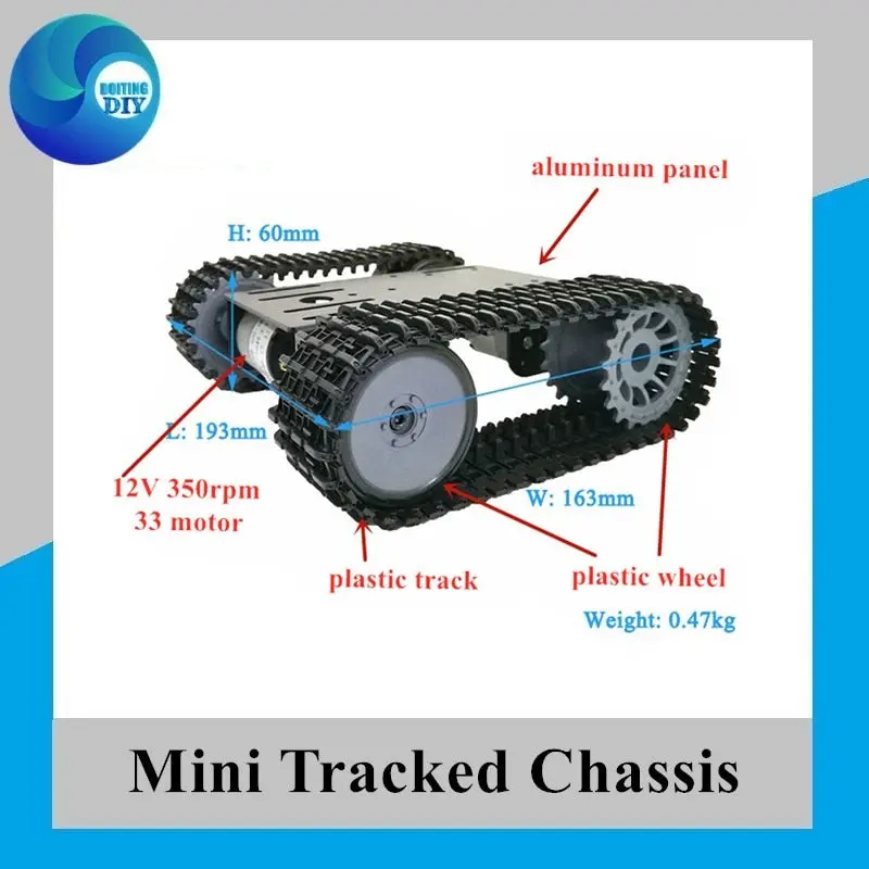 Mini Tp101 Smart Tank Chassis Tracked Chassis Remote Control Platform With Dual Dc Motor For Arduino Car Diy Set 1