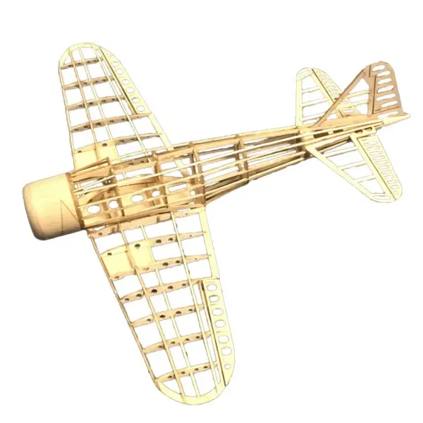 Mini Zero Fighter 400Mm Wingspan Balsa Wood Laser Cut Rc Airplane Kit 1
