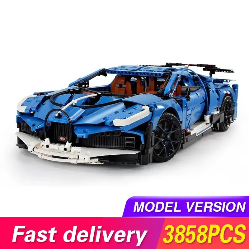 Moc Techinic Blue Race Car Model Kit Boy Assembling Building Blocks Bricks Toys Compatible With Legoing 42083 Bugatti Car Chiron 1