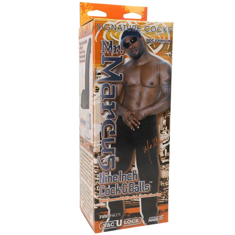 Mr. Marcus 9In Realistic Cock And Balls Black. 1