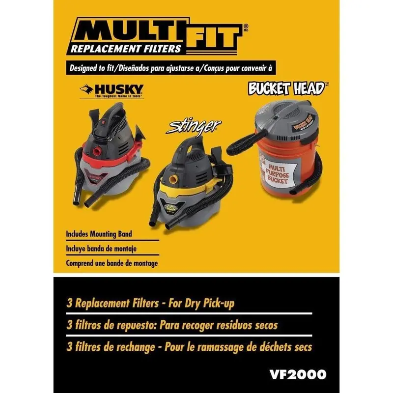 Multifit Replacement Vacuum Filter Vf2000 (3 Pack) 1