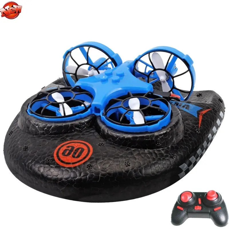 Multifunction Water Land Air 3 To 1 Electric Remote Control Rc Hovercraft 2.4G High Speed Land/Water Driving Sky Fly Rc Boat Toy 1