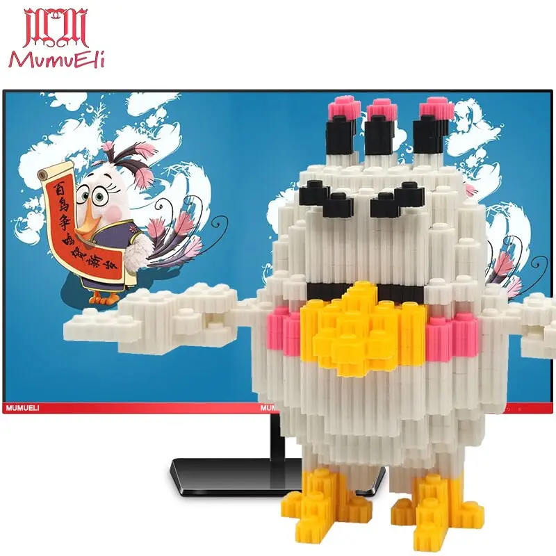 Mumueli Mini Assembly Diy Anime Game Figure Cute 3D Building Model Kit Blocks For Children Kids Resin Toys Collection Dtset-5 12
