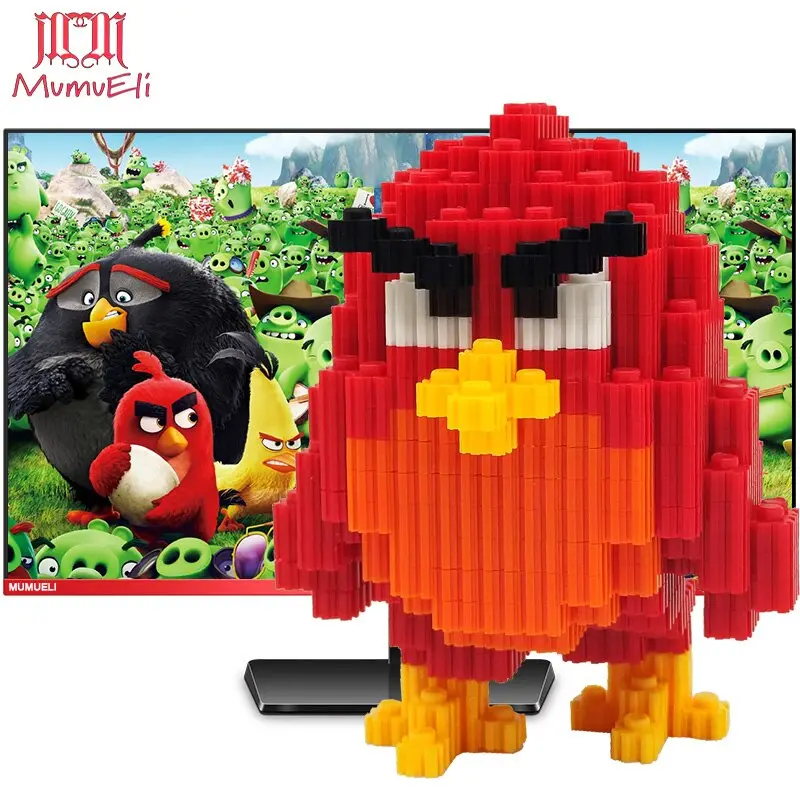 Mumueli Mini Assembly Diy Anime Game Figure Cute 3D Building Model Kit Blocks For Children Kids Resin Toys Collection Dtset-5 16