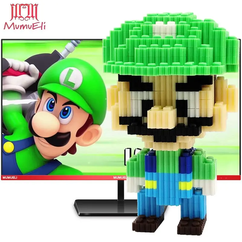 Mumueli Mini Assembly Diy Anime Game Figure Cute 3D Building Model Kit Blocks For Children Kids Resin Toys Collection Dtset-5 16