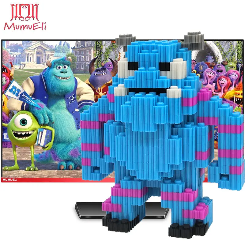 Mumueli Mini Assembly Diy Anime Game Figure Cute 3D Building Model Kit Blocks For Children Kids Resin Toys Collection Dtset-5 18