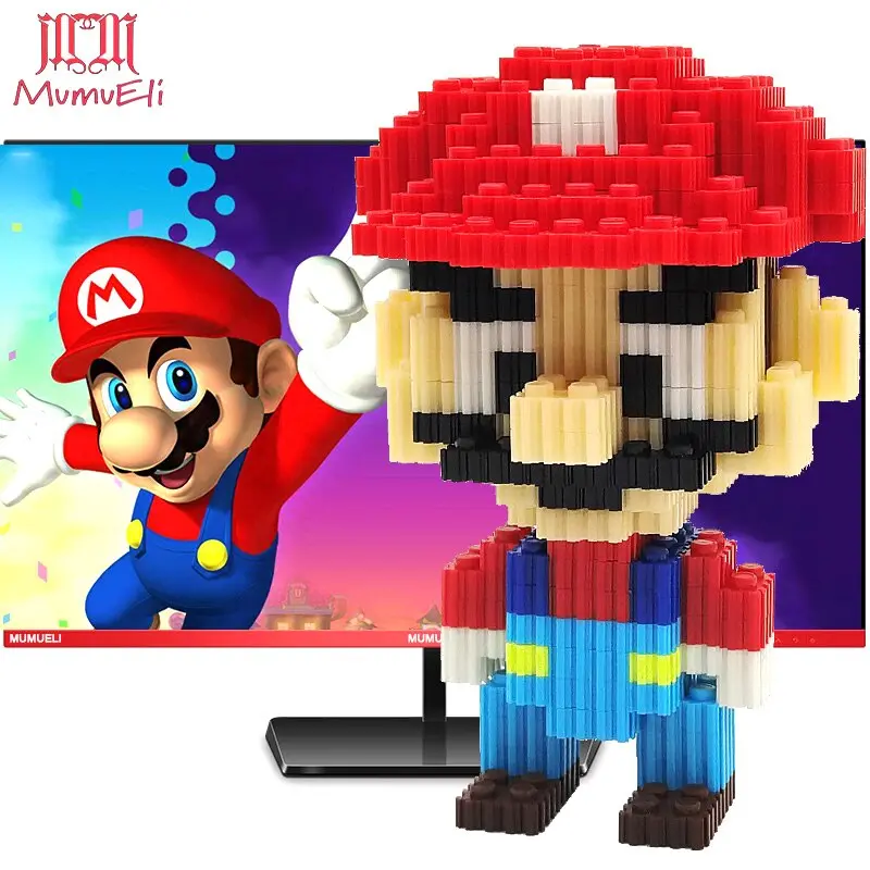 Mumueli Mini Assembly Diy Anime Game Figure Cute 3D Building Model Kit Blocks For Children Kids Resin Toys Collection Dtset-5 2