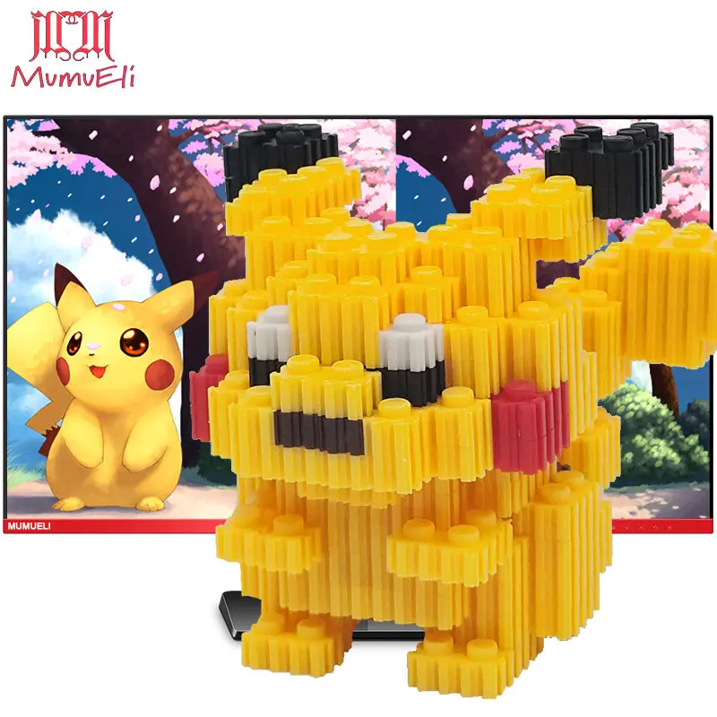 Mumueli Mini Assembly Diy Anime Game Figure Cute 3D Building Model Kit Blocks For Children Kids Resin Toys Collection Dtset-5 3