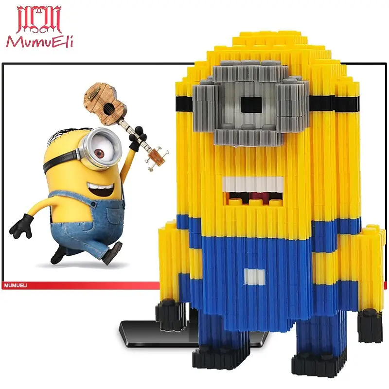 Mumueli Mini Assembly Diy Anime Game Figure Cute 3D Building Model Kit Blocks For Children Kids Resin Toys Collection Dtset-5 5
