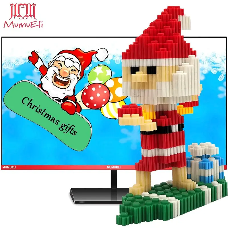 Mumueli Mini Assembly Diy Anime Game Figure Cute 3D Building Model Kit Blocks For Children Kids Resin Toys Collection Dtset-5 9