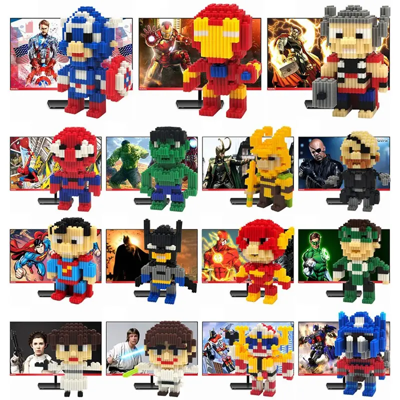 Mumueli Mini Assembly Diy Anime Movie Figure Cute 3D Building Model Kit Blocks For Children Kids Resin Toys Collection Dtset-2 1