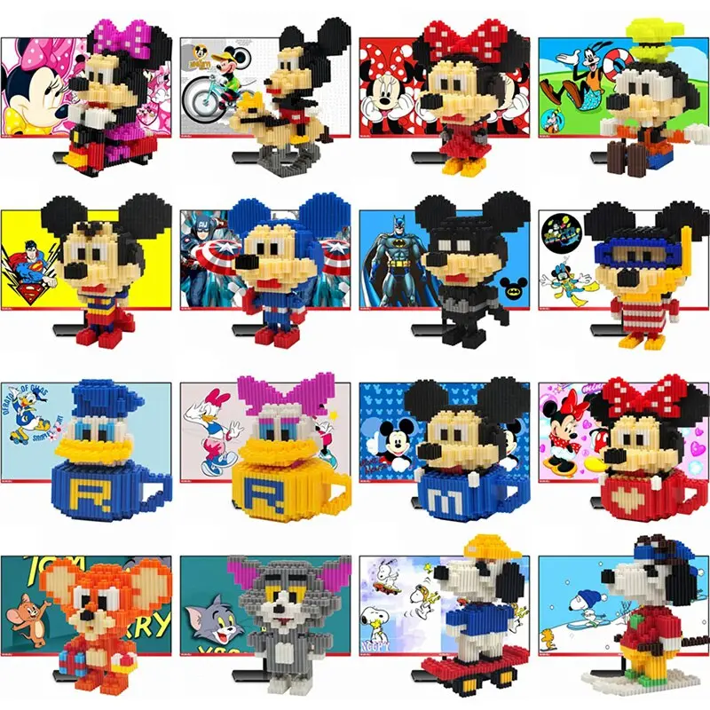 Mumueli Mini Assembly Diy Cartoon Animation Figure 3D Building Model Kit Blocks For Children Kids Resin Toys Collection Dtset-3 1
