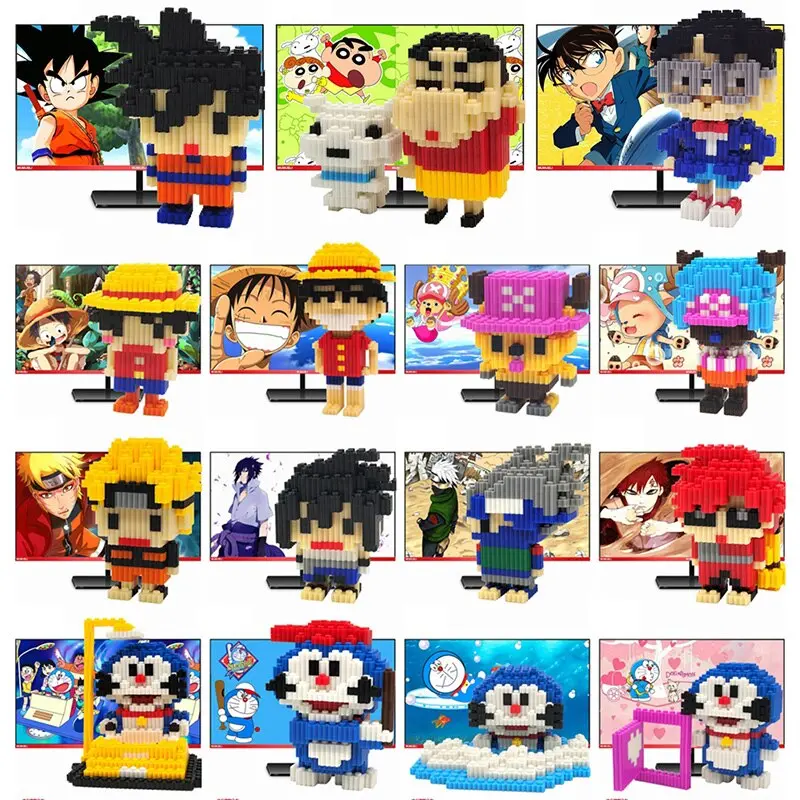 Mumueli Mini Assembly Diy Japan Anime Figure Cute 3D Building Model Kit Blocks For Children Kids Resin Toys Collection Dtset-4 1