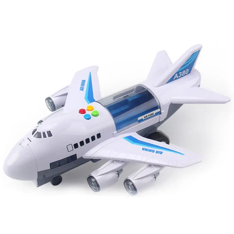 Music Story Simulation Track Inertia Children's Toy Aircraft Large Size Passenger Plane Kids Airliner Toy Car Free Gift Map 1