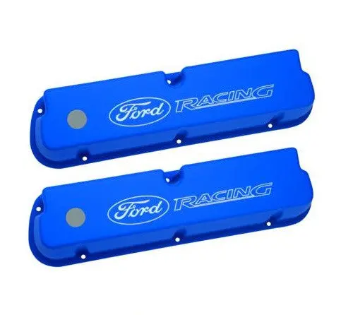 Mustang Ford Racing Tapas De Valvulas Azul Satinado 1