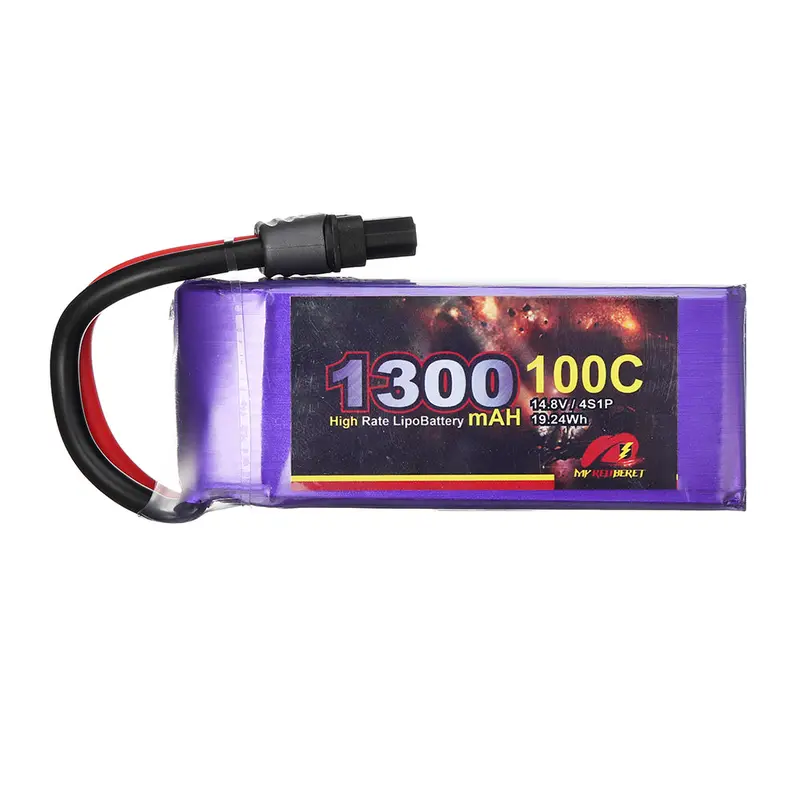 My Red Beret 14.8V 1300Mah 100C 4S Lipo Battery Xt60 Plug For Eachine Tyro99 Fpv Racer Drone 1
