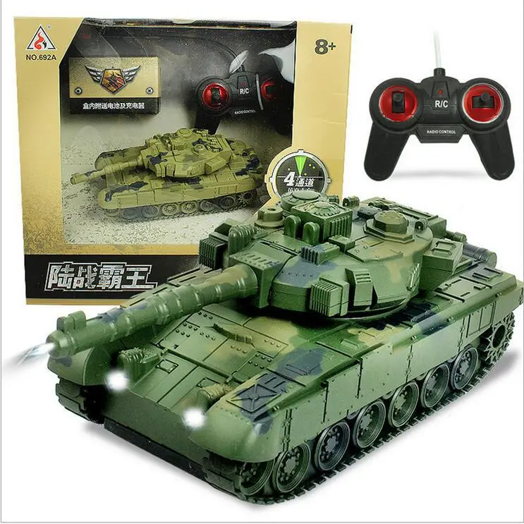 New 1:18 Rc Tank Crawler Ir Remote Control Toys Simulation Infrared Rc Battle Tank Toy Rc Car With Music And Led Gifts For Kids 1
