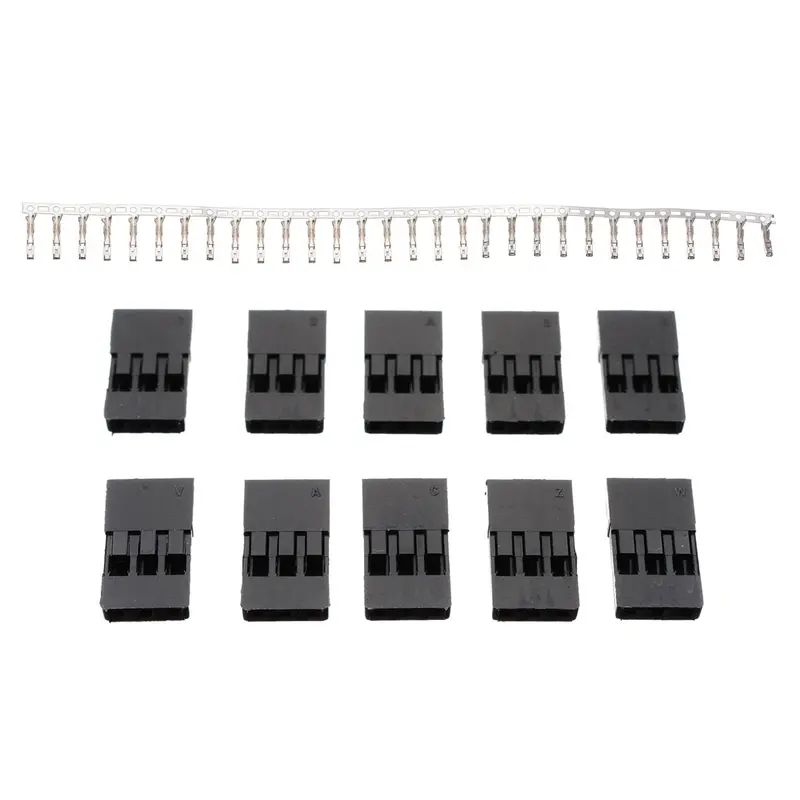 New 30Pcs Male & Female Gold Plated Terminal With 10 Rudder Plug Buckle Connector For Rc Car Model Servo Connector 1