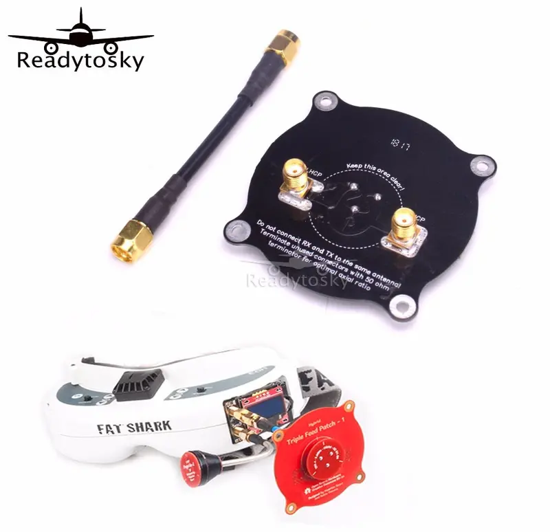 New 5.8Ghz Triple Feed Patch Antenna Sma / Rp Sma Directional Circularly Polarized Antenna For Fpv Fatshark Goggles Rc Drone 1