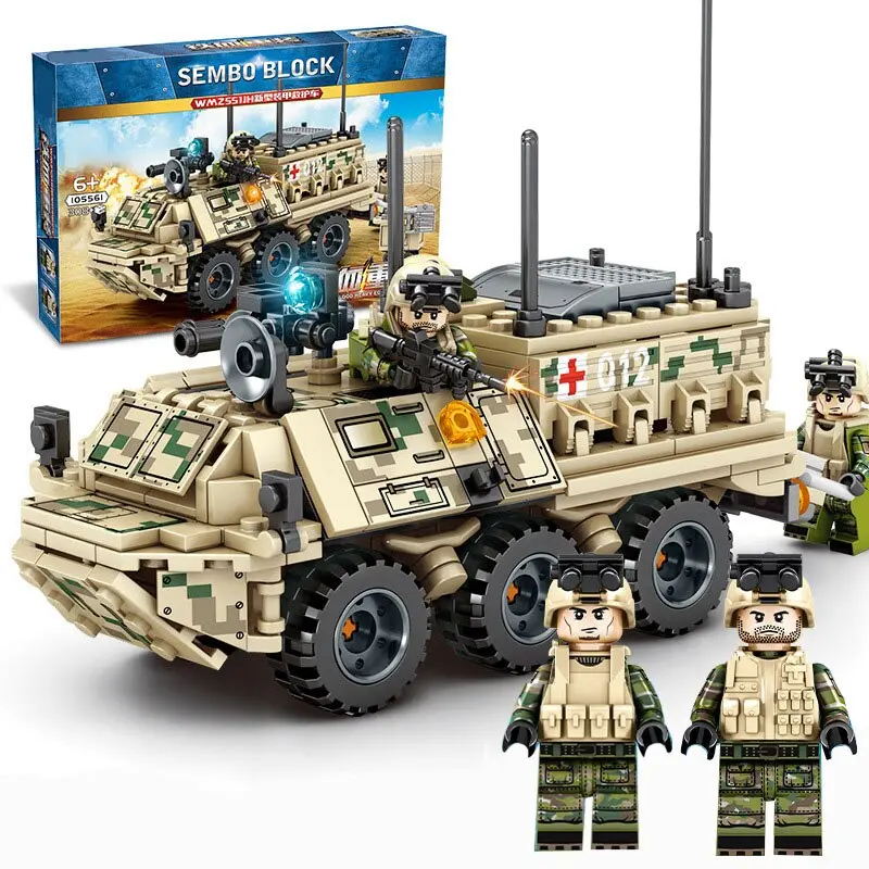 New Armored Ambulance Model Kit Compatible Legoing Children Diy Educational Assembled Military Building Blocks Brick Boy Toy P46 1