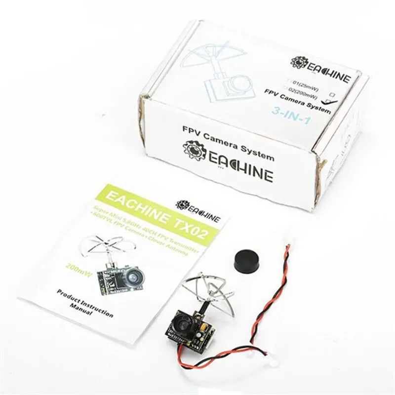 New Arrival Eachine Tx02 Super Mini Aio 5.8G 40Ch 200Mw Vtx 600Tvl 1/4 Cmos Fpv Camera For Fpv Multicopter 6