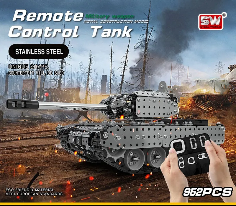 New Arrival Stainless Steel Assembly Remote Control Tank Kit Rc Military Tank Set Bricks Compatible With Model Building Blocks 1