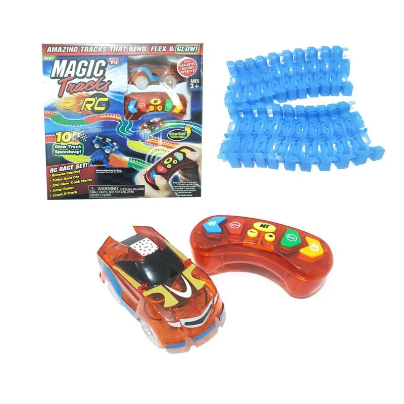 New Generation 2.4Ghz Mini Rc Toys Car With Magical Track Soft Block Trail Race Game Flash Led Light 1:64 Remote Control Vehicle 1