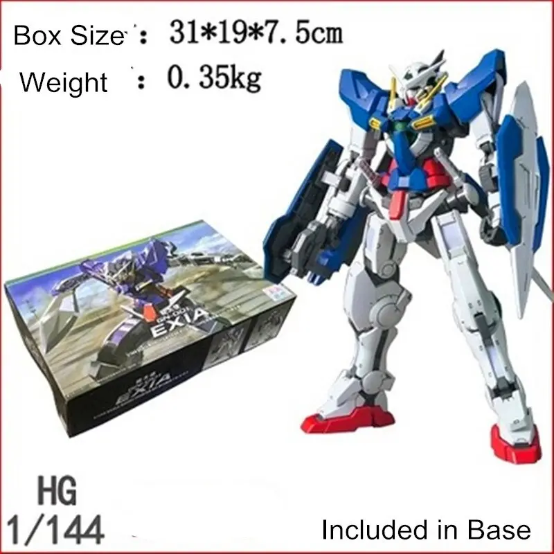 New Gundam Model Hg 1:144 Scale Mobile Fighter Gn-001 Exia Assembly Full Set Mobile Suit Kids Toys Included In Base 1