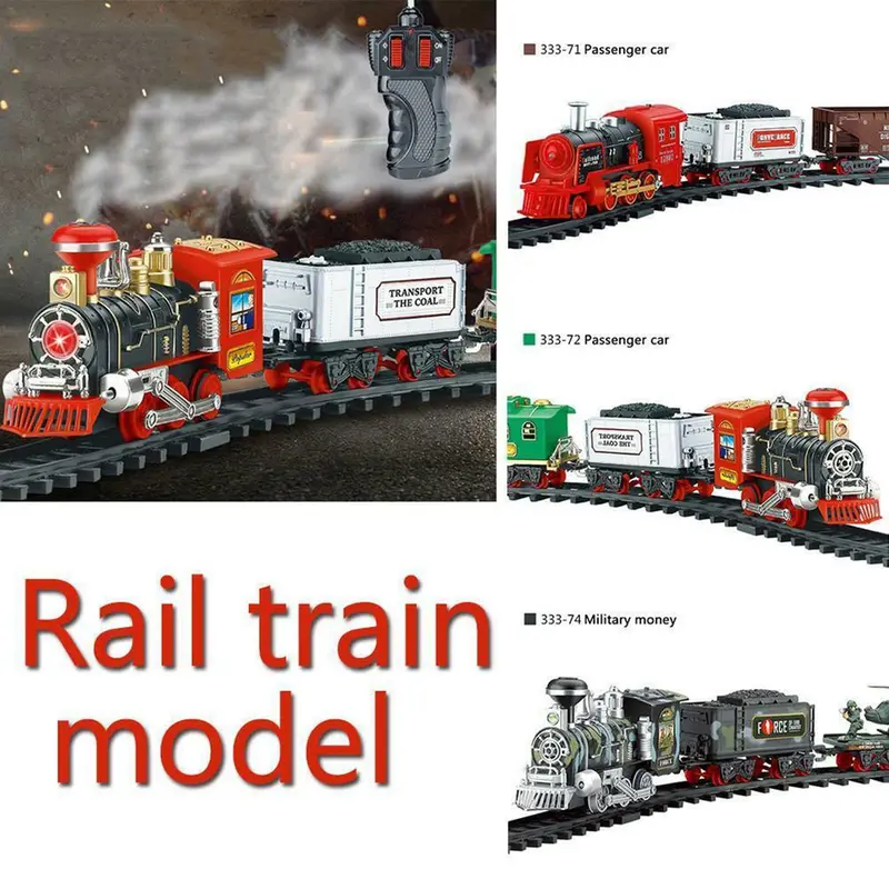 New Hot Remote Control Conveyance Car Electric Steam Smoke Rc Train Set Model Toy Gift Toy Railroad Antistress Funny Gadgets 1