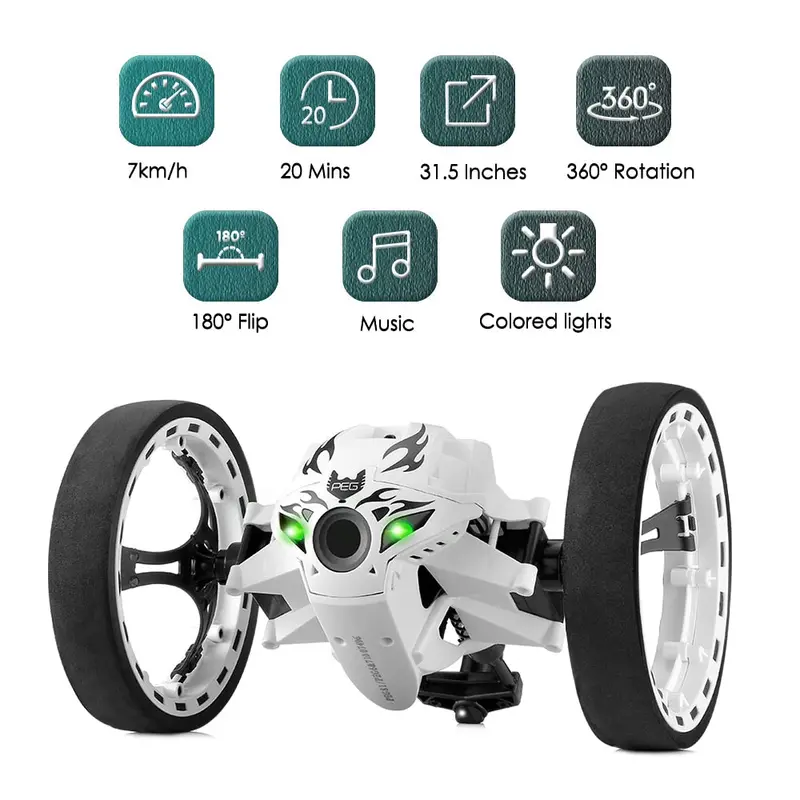 New Rc Car Bounce Car Remote Control Toys Rc Robot 80Cm High Jumping Car Radio Controlled Cars Machine Led Night Toys Kids Gifts 1