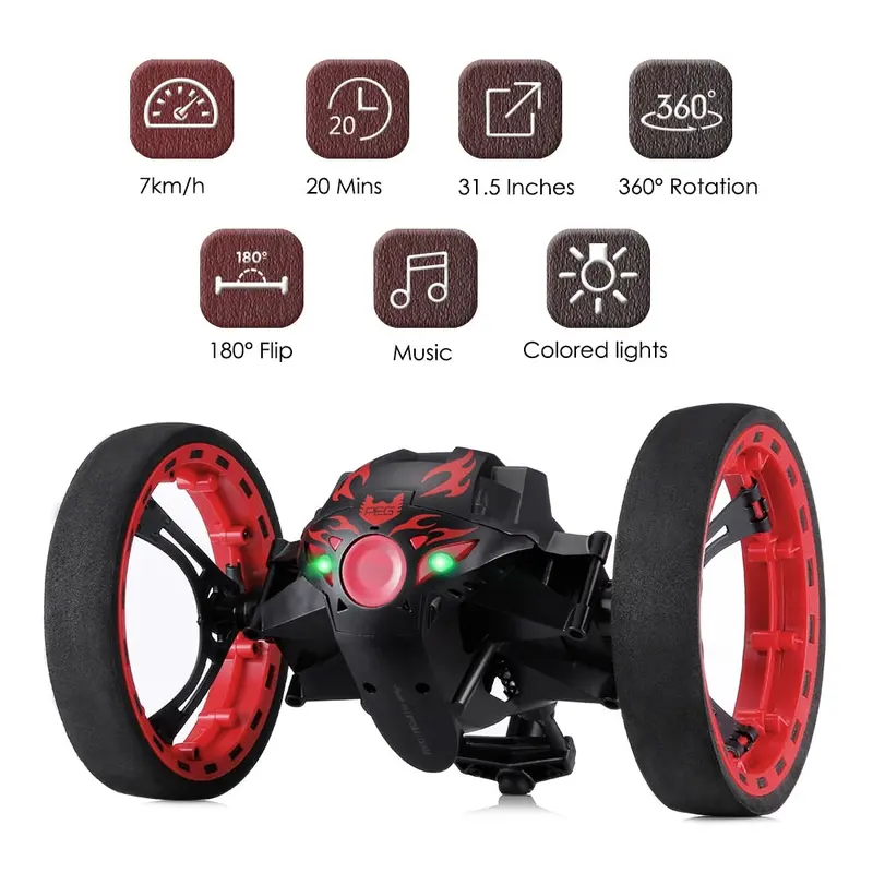 New Rc Car Bounce Car Remote Control Toys Rc Robot 80Cm High Jumping Car Radio Controlled Cars Machine Led Night Toys Kids Gifts 1