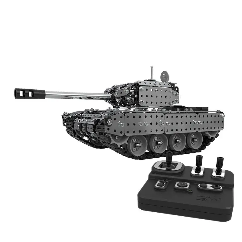 New Rc Stainless Steel Assembly Remote Control Tank Kit Rc Military Tank Set Bricks Compatible With Model Building Blocks 1