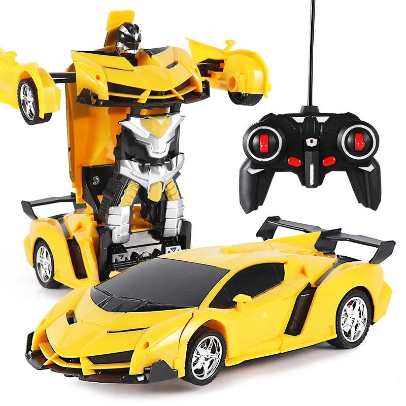 New Rc Transformer 2 In 1 Rc Car Driving Sports Cars Drive Transformation Robots Models Remote Control Car Rc Fighting Toy Gift 1