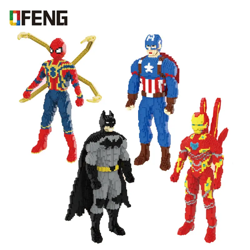 New Super Hero Spider Model Building Blocks Man Assemble 3D Model Diy Diamond Micro Bricks Kits Toy For Children Gifts 1