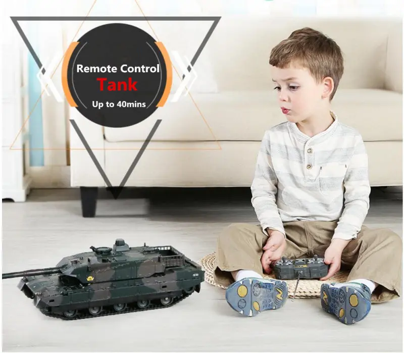 Newest Rc Battle Tank Xqtk24 With 3Pcs Battery 45 Degree Slope Off Road 330Degree Rotating Turret Remote Contorl Rc Tank Gifts 2