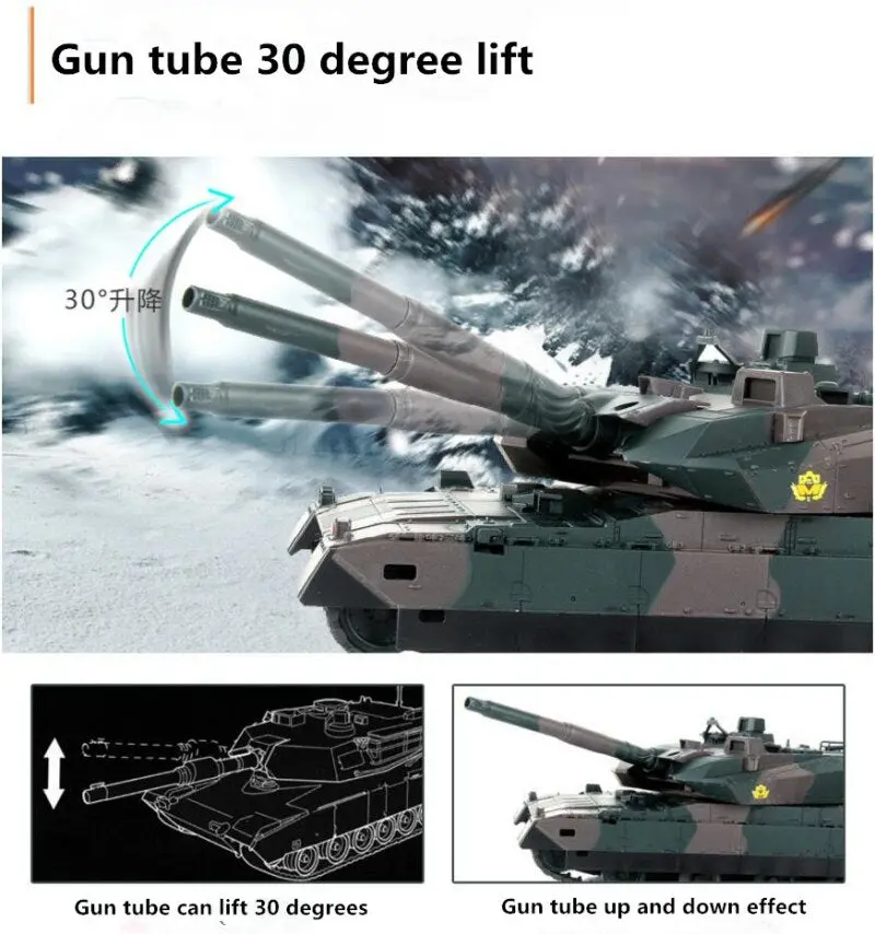 Newest Rc Battle Tank Xqtk24 With 3Pcs Battery 45 Degree Slope Off Road 330Degree Rotating Turret Remote Contorl Rc Tank Gifts 3
