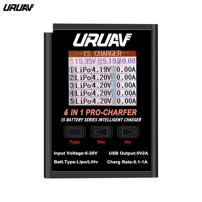 News Uruav 6 In 1 Pro 6X4.35W 6X1a Quadcopter Power Charging Battery Charger For 1S Lipo Battery Charger With Micro Mx Mcpx Jst 1