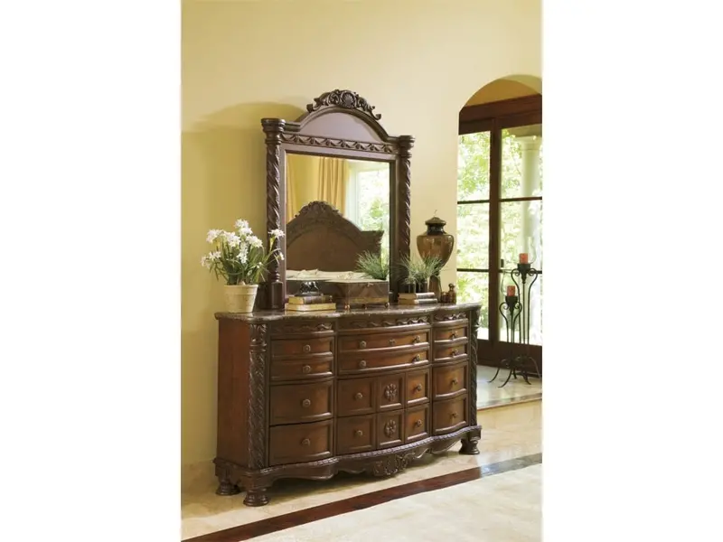 North Shore Queen Panel Bed With Dresser And Nightstand #B553 2
