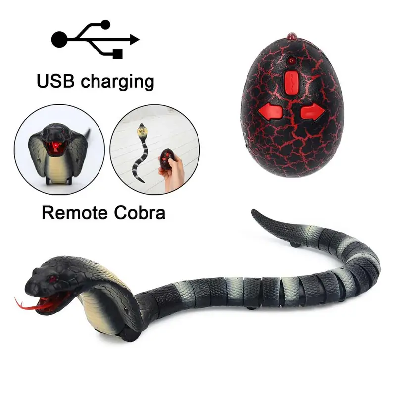 Novelty 1Pcs Rc Snaketerrifying Toy Plastic Infrared Funny Remote Control Snake Rattlesnake Mischief Christmas Gift Furniture 3