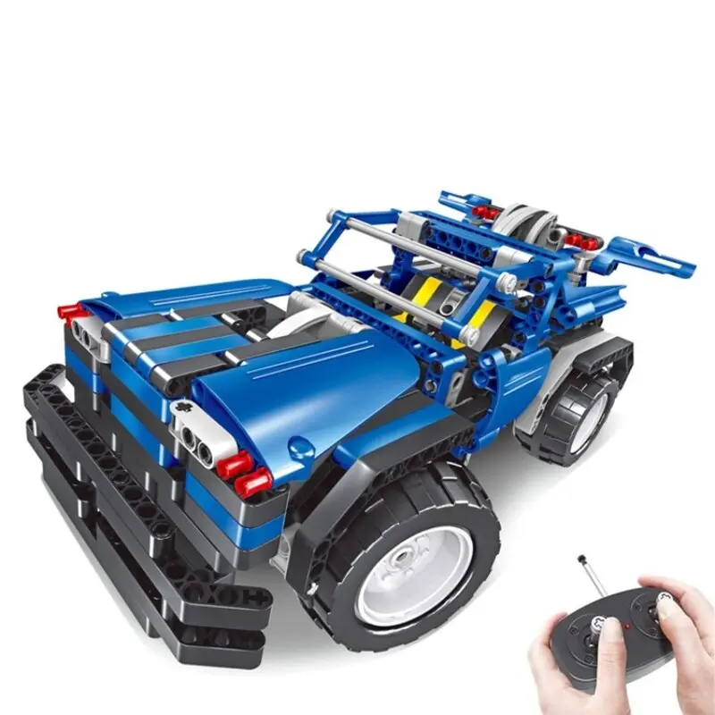 Off-Road Police Mechanical Master 445Pc Assembly Block Rc Car 2-In-1 Truck & Roadster Kit Rc Remote Control Car Racing Toy Car 1