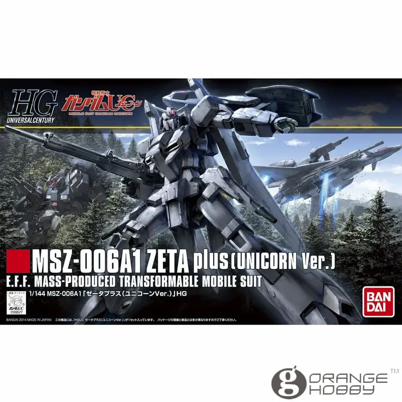 Ohs Bandai Hguc 182 1/144 Msz-006A1 Zeta Plus Unicorn Ver Mobile Suit Assembly Model Kits 1