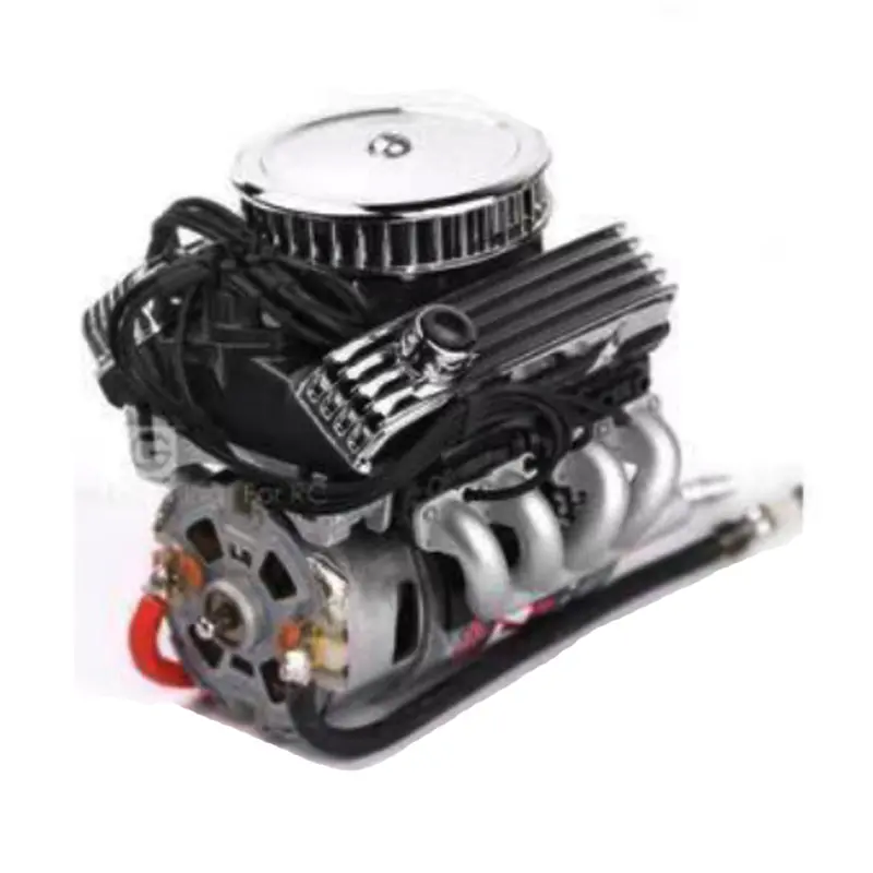 Old V8 Simulation Engine Fan Radiator F82 Electric Fan Hood Rc Car Parts 1
