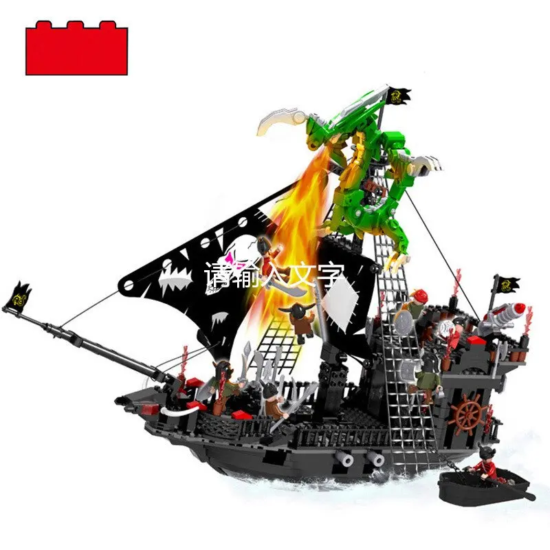 On Stock Hot Puzzle Assembly Building Blocks Toy Pirate Ship Assembly Ship Battle Pirates Kids Toys Best Gifts 1