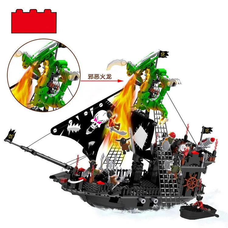 On Stock Hot Puzzle Assembly Building Blocks Toy Pirate Ship Assembly Ship Battle Pirates Kids Toys Best Gifts 2